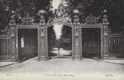 Wejście, Parc Monceau, Paryż (zdjęcie czarno-białe) autorstwa French Photographer