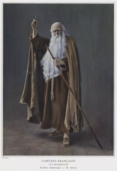 Eugene Silvain jako Frederick Barbarossa w Les Burgraves (kolorowe zdjęcie) autorstwa French Photographer