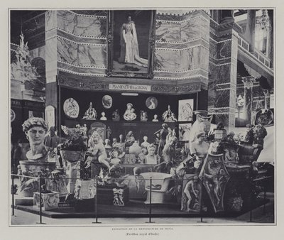 Wystawa wyrobów z fabryki Signa we Florencji w pawilonie włoskim na Exposition Universelle 1900 w Paryżu (zdjęcie czarno-białe) autorstwa French Photographer