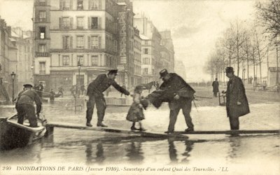 Powódź Paryża, Francja, styczeń 1910 r. autorstwa French Photographer