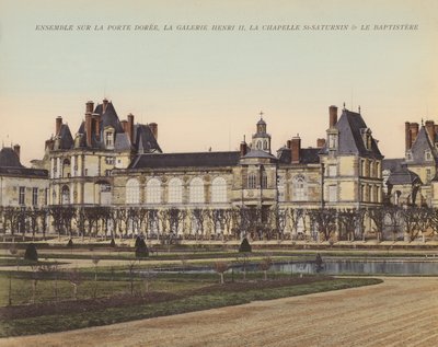 Fontainebleau: Zespół na Porte Doree, Galerie Henri II, Chapelle St-Saturnin i Le Baptistere (zdjęcie kolorowe) autorstwa French Photographer