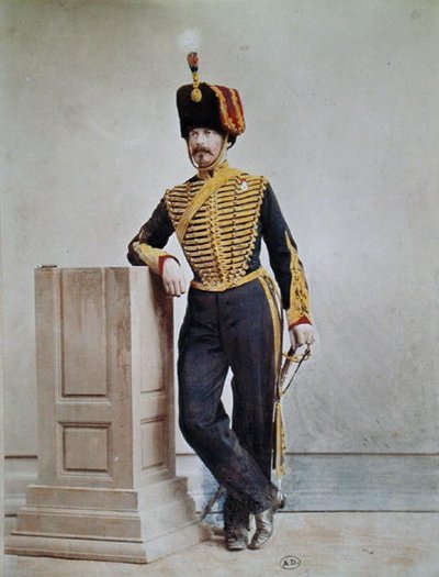 Żołnierz francuski w czasach II Cesarstwa (kolorowe zdjęcie) autorstwa French Photographer