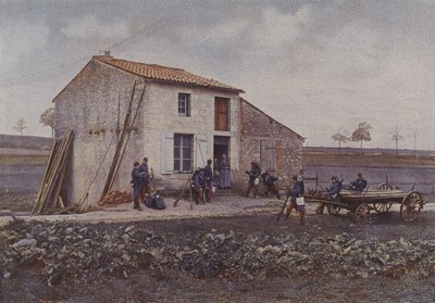 Piechota francuska na manewrach (kolorowe zdjęcie) autorstwa French Photographer