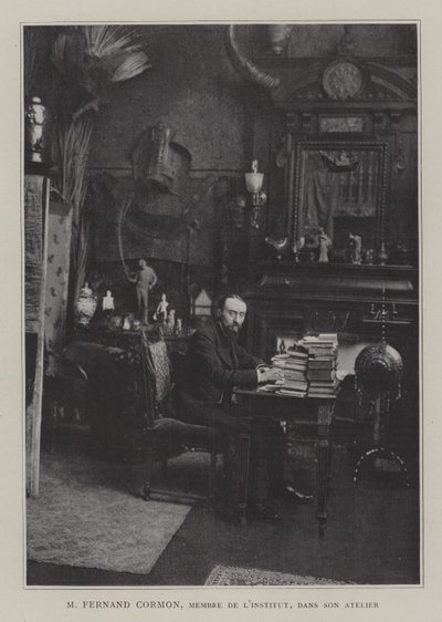 Francuski malarz Fernand Cormon w swojej pracowni (kolor lito) autorstwa French Photographer