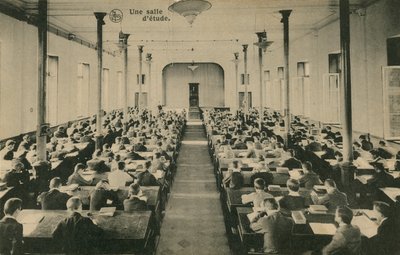 Klasa w szkole francuskiej. Saint-Roch, Ferrieres. Pocztówka wysłana 25 października 1913 r. autorstwa French Photographer