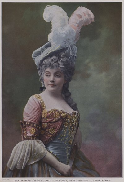 Gabrielle Rejane w tytułowej roli w La Montansier (kolorowe zdjęcie) autorstwa French Photographer