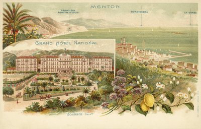 Grand Hotel National, Menton (kolor lito) autorstwa French Photographer