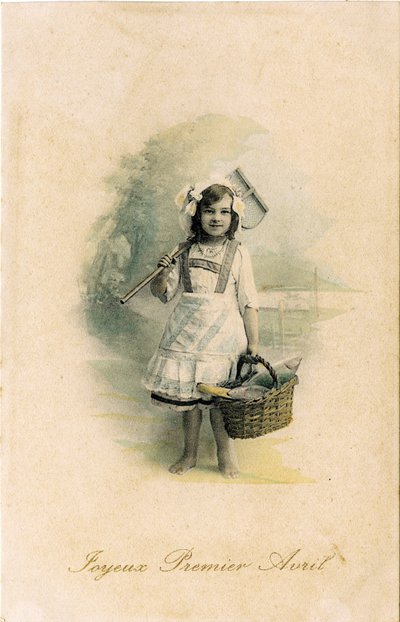 Radosne Prima Aprilis, 1906 (kolorowe zdjęcie) autorstwa French Photographer
