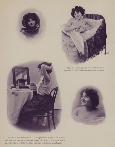 Ilustracja do Petites Parisiennes (tj. młodych pracujących dziewcząt w Paryżu) (zdjęcie czarno-białe) autorstwa French Photographer