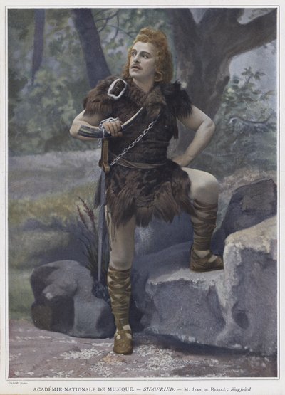 Jean de Reszke w tytułowej roli w Zygfrydzie (kolorowe zdjęcie) autorstwa French Photographer