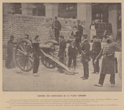 Komuna Paryska, Obrona Barykad Placu Vendome (zdjęcie czarno-białe) autorstwa French Photographer