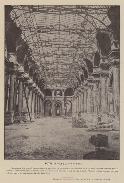 Komuna Paryska, Hotel De Ville, Galerie des Fetes (zdjęcie czarno-białe) autorstwa French Photographer