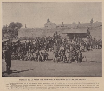 Komuna Paryska, Wnętrze Więzienia Kantorów Wersalu, Dzielnica Dziecięca (zdjęcie czarno-białe) autorstwa French Photographer