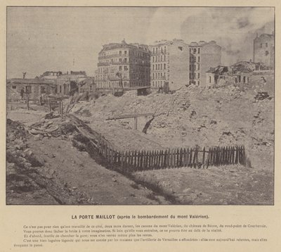 Komuna Paryska, La Porte Maillot, po bombardowaniu Mont Valerien (zdjęcie czarno-białe) autorstwa French Photographer