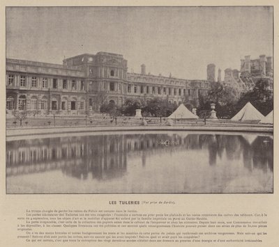 Komuna Paryska, Tuileries, Widok z ogrodu (zdjęcie czarno-białe) autorstwa French Photographer