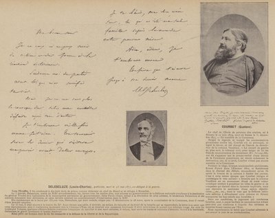 Komuna Paryska, Louis-Charles Delescluze, Gustave Courbet (zdjęcie czarno-białe) autorstwa French Photographer