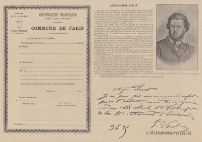 Komuna Paryska, Louis-Eugene Varlin (zdjęcie czarno-białe) autorstwa French Photographer