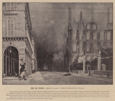 Komuna Paryska, Rue De Rivoli, Poranek 24 maja (zdjęcie czarno-białe) autorstwa French Photographer