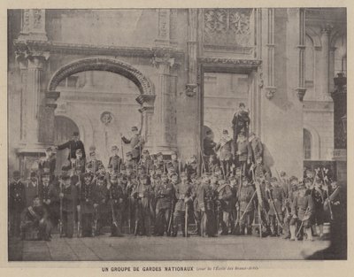 Komuna Paryska, Grupa Gwardii Narodowej, dziedziniec Ecole des Beaux-Arts (zdjęcie czarno-białe) autorstwa French Photographer