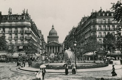 La Rue Soufflot et le Pantheon, The Soufflot Street i Panteon (fotograwiura) autorstwa French Photographer