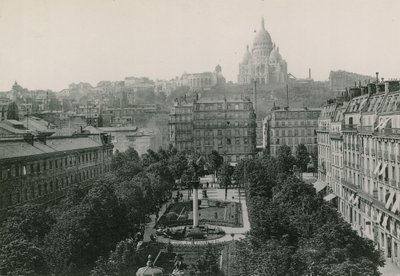 Le Square dAnvers et le Sacre-Coeur, Plac w Antwerpii i Sacre-Coeur (fotograwiura) autorstwa French Photographer