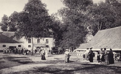 Le Touquet, stodoły, byry itp., które w 1903 r. zostały zaaranżowane na przyjęcie gości w pierwszym hotelu Hermitage autorstwa French Photographer