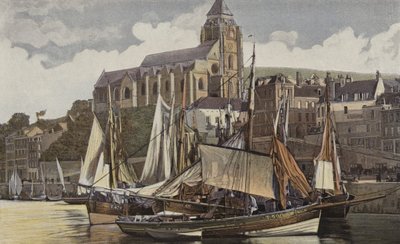 Le Treport, Kościół i port autorstwa French Photographer