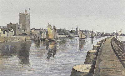 Les Sables-DOlonne, Port Channel i Arundel Tower, pełniące rolę latarni morskiej autorstwa French Photographer
