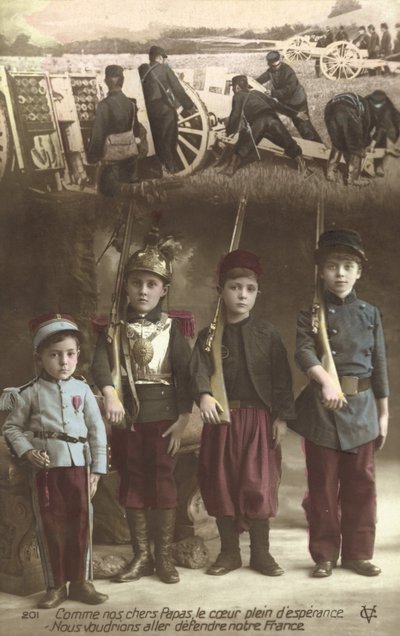 Jak nasi drodzy ojcowie, z sercami pełnymi nadziei, chcemy iść i bronić naszej Francji (zdjęcie kolorowe) autorstwa French Photographer