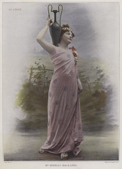 Mademoiselle Dehelly jako Leda w Le Cygne (kolorowe zdjęcie) autorstwa French Photographer