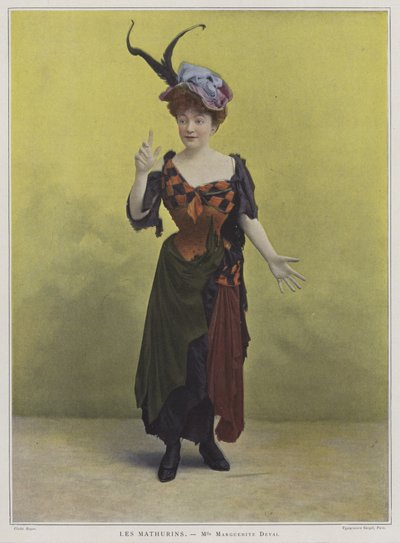 Marguerite Deval, francuska aktorka i śpiewaczka operowa (kolorowe zdjęcie) autorstwa French Photographer
