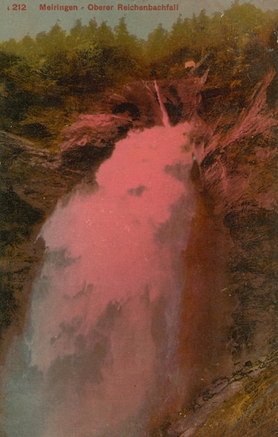 Meiringen - wodospad Upper Reichenbach. Pocztówka wysłana w 1913 roku. autorstwa French Photographer