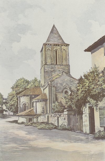 Melle, kościół Saint-Pierre, absyda i dzwonnica autorstwa French Photographer