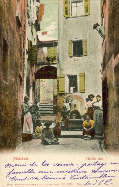 Menton, Francja, Stara Ulica autorstwa French Photographer