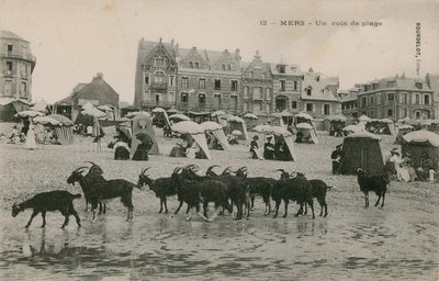 Mers - część plaży. Pocztówka wysłana w 1913 roku. autorstwa French Photographer