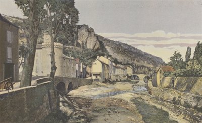 Meyrueis, La Jonte, w dolnej części miasta autorstwa French Photographer