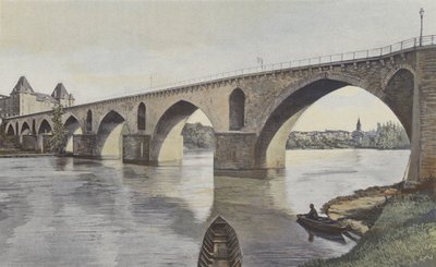 Montauban, Most nad Tarnem, Widok w dół rzeki na lewym brzegu autorstwa French Photographer