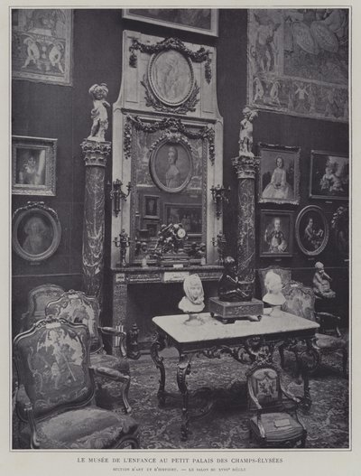 Muzeum Dzieciństwa w Petit Palais na Polach Elizejskich, Paryż (zdjęcie czarno-białe) autorstwa French Photographer