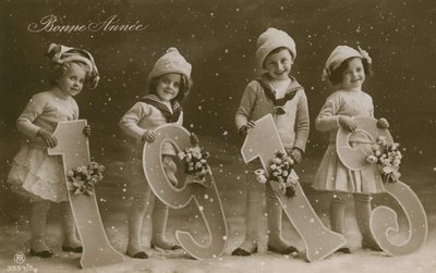 Pocztówka z życzeniami noworocznymi, wysłana w 1913 r. autorstwa French Photographer
