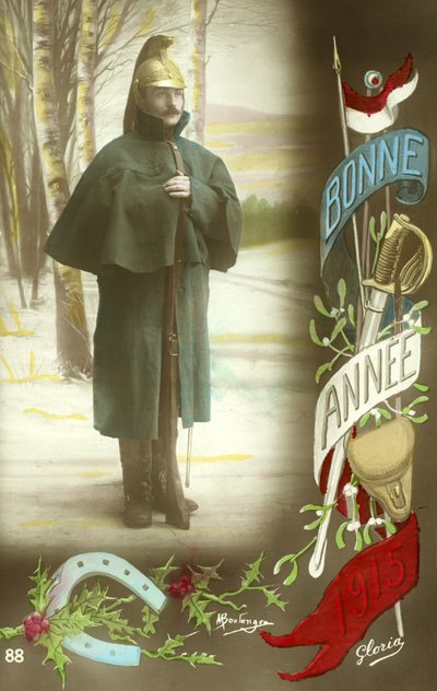 Kartka noworoczna z żołnierzem (zdjęcie kolorowe) autorstwa French Photographer