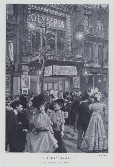 Na Boulevard des Capucines przed salą muzyczną Olympia, Paryż autorstwa French Photographer