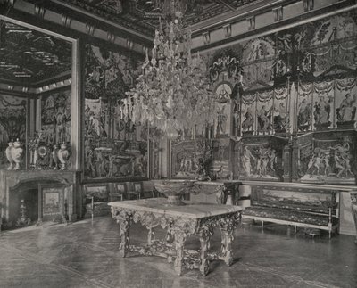 Pałac Fontainebleau, Salon Recepcji (zdjęcie czarno-białe) autorstwa French Photographer