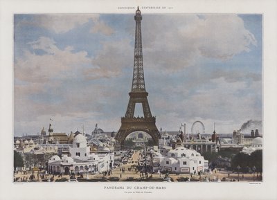 Panorama Pola Marsowego podczas Exposition Universelle 1900, Paryż (zdjęcie kolorowe) autorstwa French Photographer