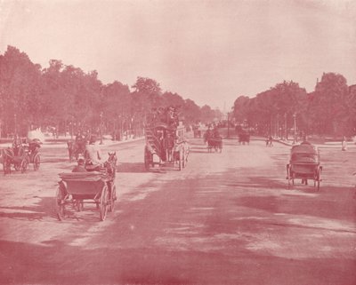 Paryż: Avenue Champs Elysees (zdjęcie czarno-białe) autorstwa French Photographer