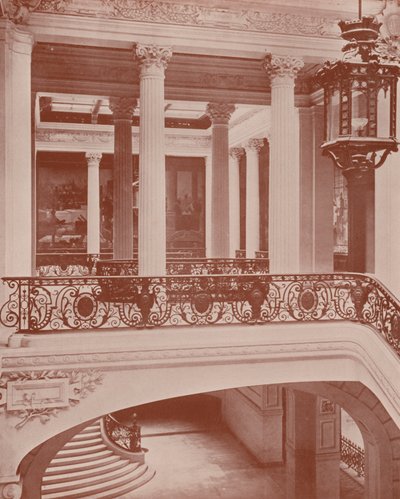 Paryż: Galeria Boga Rzeki Tyber, Luwr (zdjęcie czarno-białe) autorstwa French Photographer
