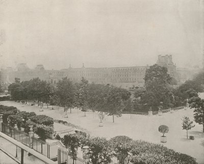 Paryż: Ogród naprzeciwko Pałacu Tuileries (zdjęcie czarno-białe) autorstwa French Photographer
