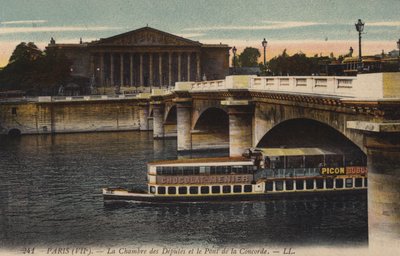 Paryż, Izba Deputowanych i Pont De La Concorde autorstwa French Photographer