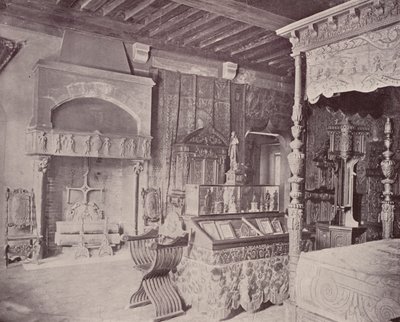 Paryż: Pokój Franciszka I, Musee Cluny (zdjęcie czarno-białe) autorstwa French Photographer