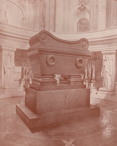 Paryż: sarkofag i grób Napoleona (zdjęcie czarno-białe) autorstwa French Photographer