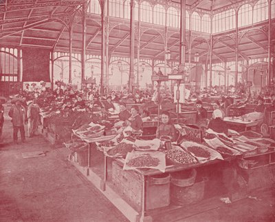 Paryż: Grand Central Market (zdjęcie czarno-białe) autorstwa French Photographer
